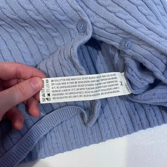 ⭐purple cable knit cotton cardigan sweater medium - Picture 7 of 7